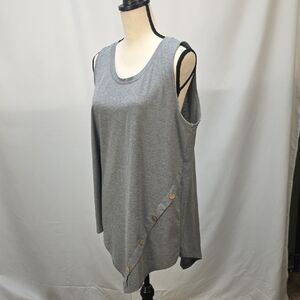 Gray Asymmetrical Tank Top